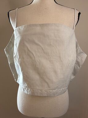 Banana Republic Factory striped crop top bluish gray off white SZ XL